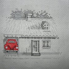 Схема вышивки «путешествие красной машинки-6»