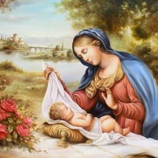 Схема вышивки «мадонна с младенцем»