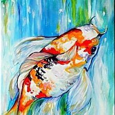 Схема вышивки «полиптих карпы кои (по-отдельности) часть 2»