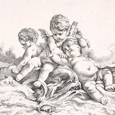 Схема вышивки «амуры на волнах»