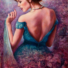 Схема вышивки «Девушка. Акварель»