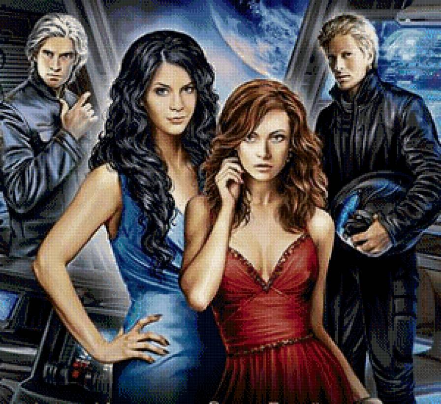 Космическое путешествие - женщина, фэнтези, любовь, мужчина, парень, девушка, космос - предпросмотр