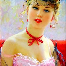 Схема вышивки «красотка в шляпе»