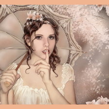 Схема вышивки «девушка с зонтом»