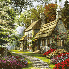 Схема вышивки «домик в лесу»