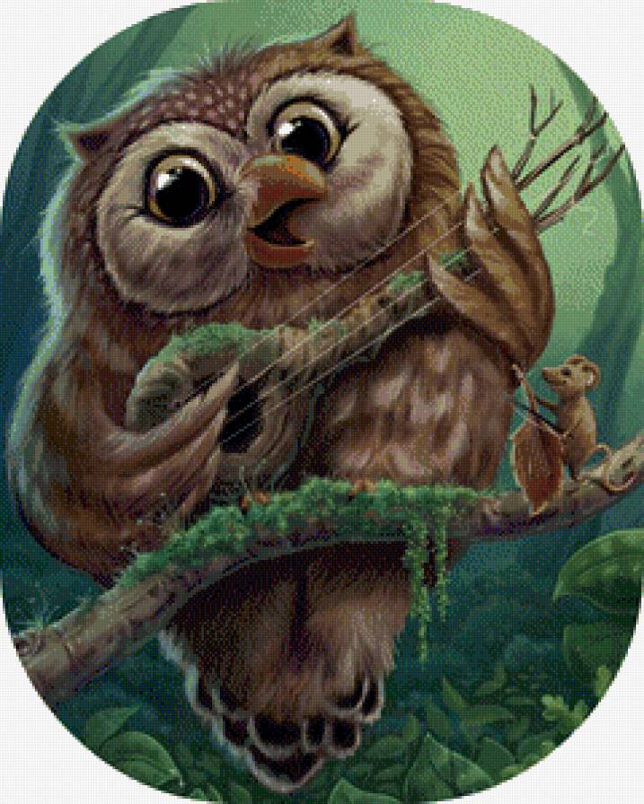Серия "Пернатые" - совушка, сказочный лес, мышка, сова, музыканты - предпросмотр
