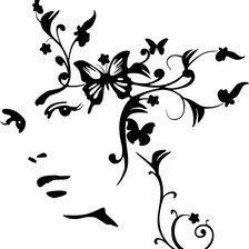 Схема вышивки «cara con mariposas»