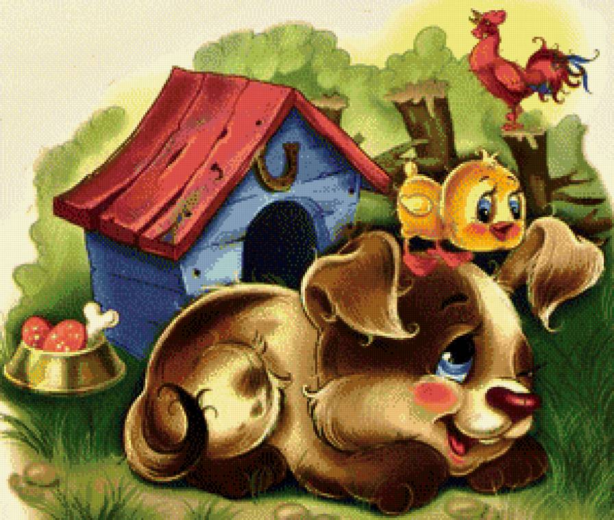 Серия "Мультяшки" - будка, косточка, сказка, щенок, петушок, цыпленок - предпросмотр