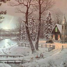 Схема вышивки «зима»