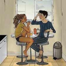 Схема вышивки «двое»