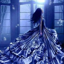 Схема вышивки «Chica de azul 1»