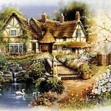 Схема вышивки «домик»