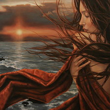 Схема вышивки «девушка на берегу»