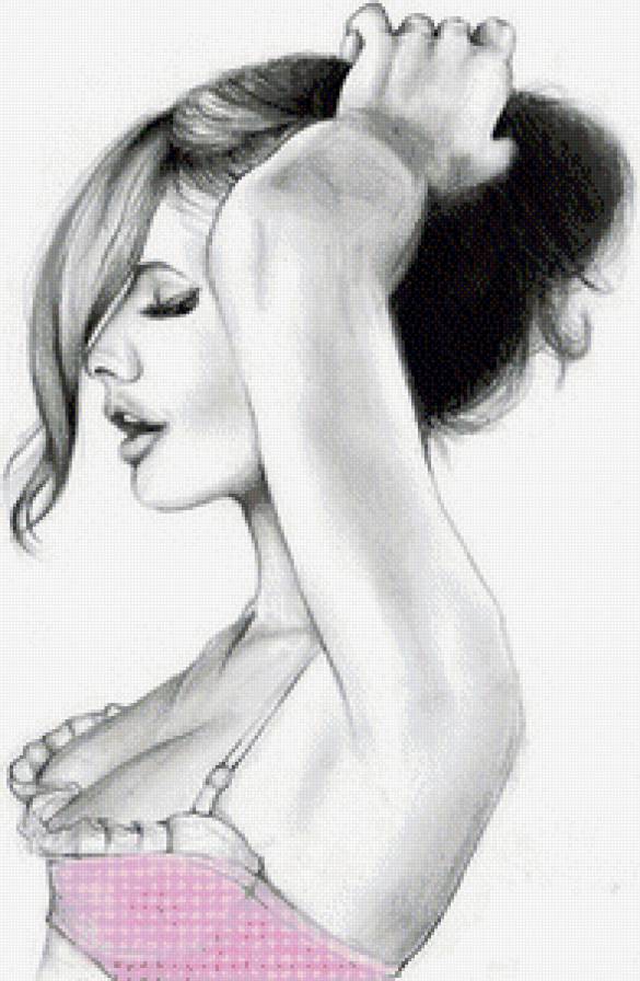 Серия "Женский образ" - гламур, девушка, прическа, волосы, черное и белое - предпросмотр