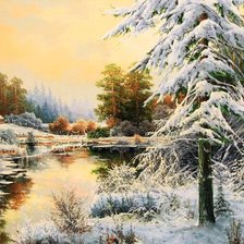 Схема вышивки «зимний пейзаж»