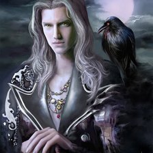 Схема вышивки «эльф и ворон»