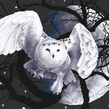 Схема вышивки «ночная сова»