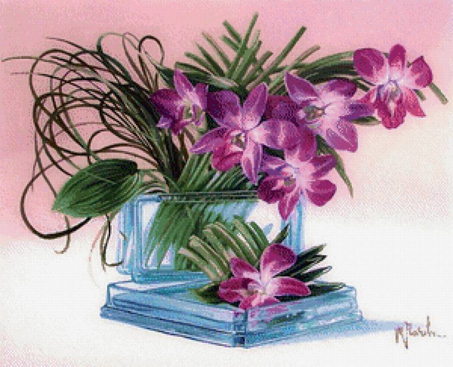 орхидея в вазе - ваза, цветы - предпросмотр