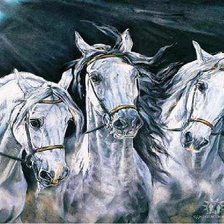 Схема вышивки «Лошади»