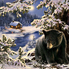 Схема вышивки «Серия "Дикая природа" Зимняя сказка»