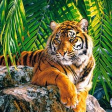 Схема вышивки «тигр»