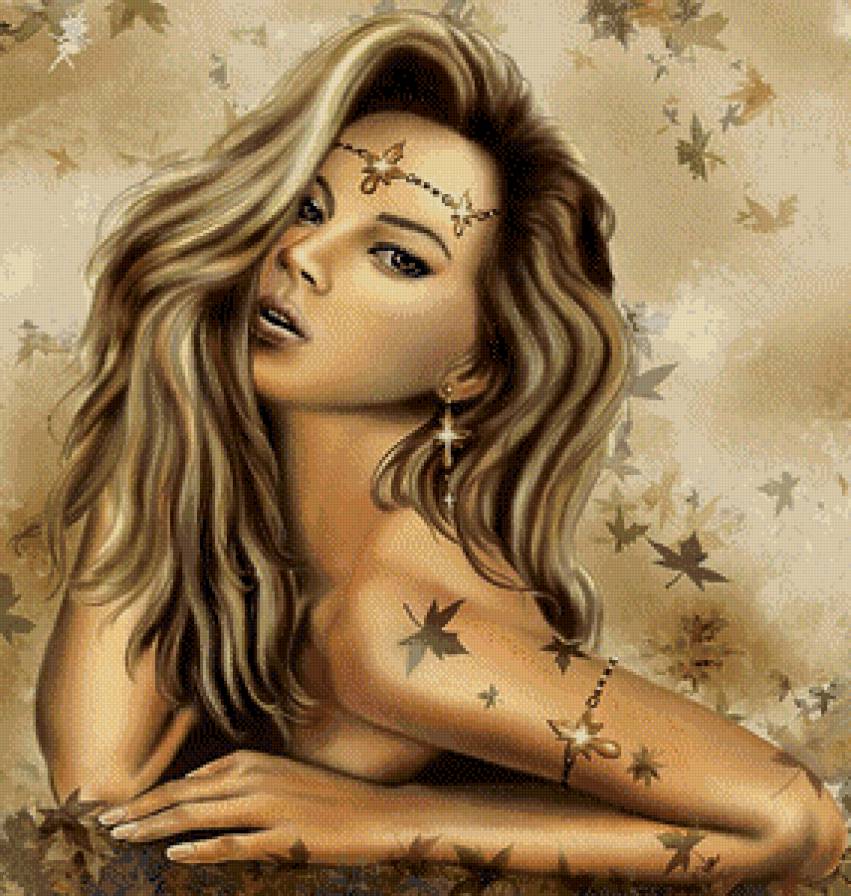 Серия "Женский образ" - осень, золото, девушка, гламур - предпросмотр