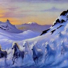 Схема вышивки «Лавина лошадей»