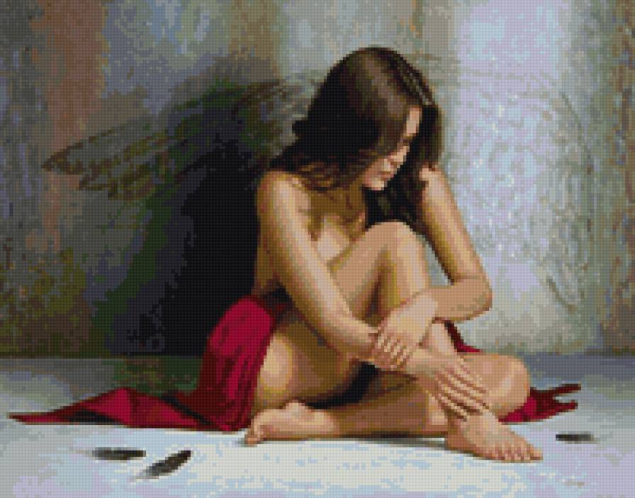 Девушка в красном - девушка ангел - предпросмотр