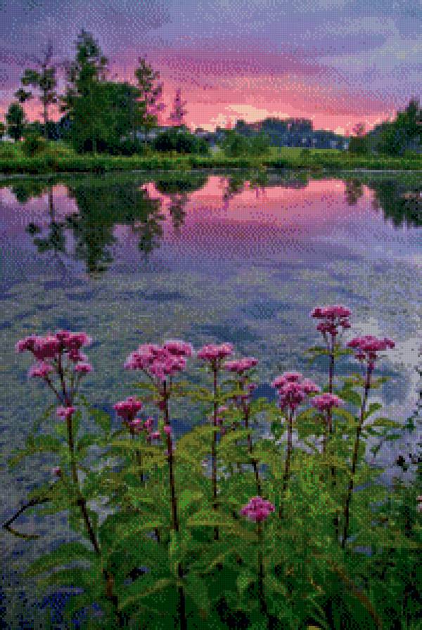 Рассвет над рекой. - сумерки, рассвет, тишина, река - предпросмотр