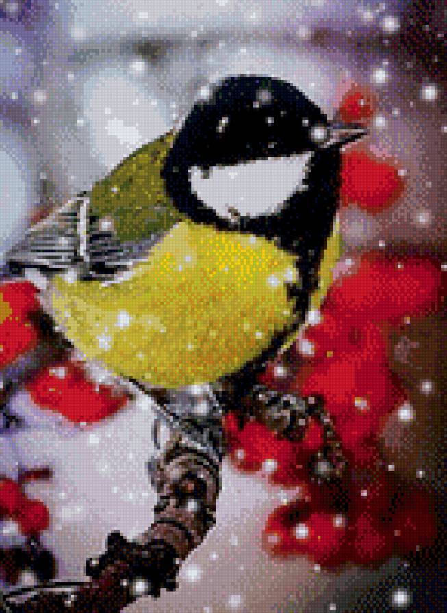 снегирь - птица, зима.рябина - предпросмотр