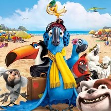 Схема вышивки «пляж попугаи»