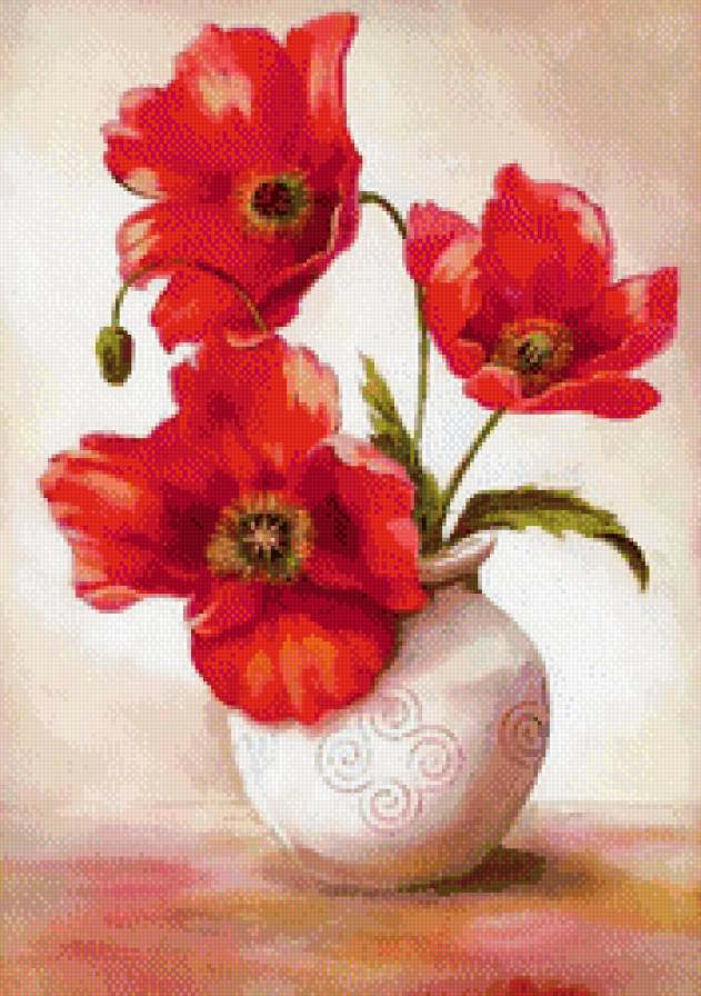 Маки - букет, цветы - предпросмотр