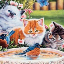 Схема вышивки «котята»