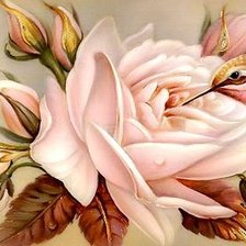 Схема вышивки «колибри и роза»