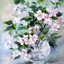 Схема вышивки «нежный весенний букет в вазе»