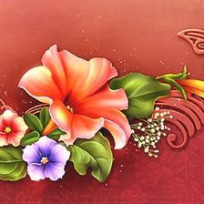 Схема вышивки «панно с цветами петунии (комплект) 1»