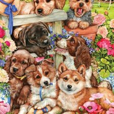 Схема вышивки «веселая компания»