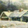 Предпросмотр схемы вышивки «зима в деревне» (№951152)