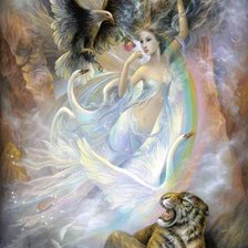 Схема вышивки «Chica con animales»