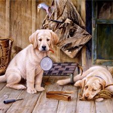 Схема вышивки «Щенки»