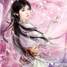 Схема вышивки «Под веткой сакуры»