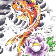 Схема вышивки «японский карп»