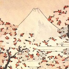 Схема вышивки «Фудзи и сакура»