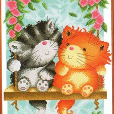 Схема вышивки «котята»