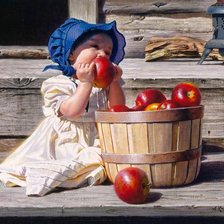 Схема вышивки «Niña con manzanas»