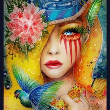 Схема вышивки «Cara a colores»