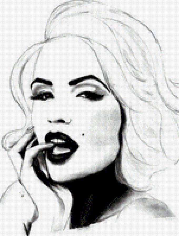 образ Монро - монохром, девушка - предпросмотр