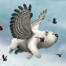 Схема вышивки «bear in flight»