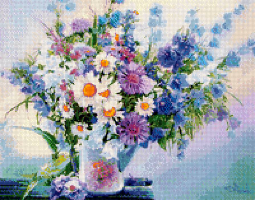 Полевые цветы - ромашки, букет, цветы - предпросмотр