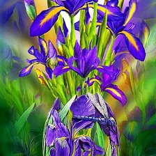 Схема вышивки «ирисы в вазе»